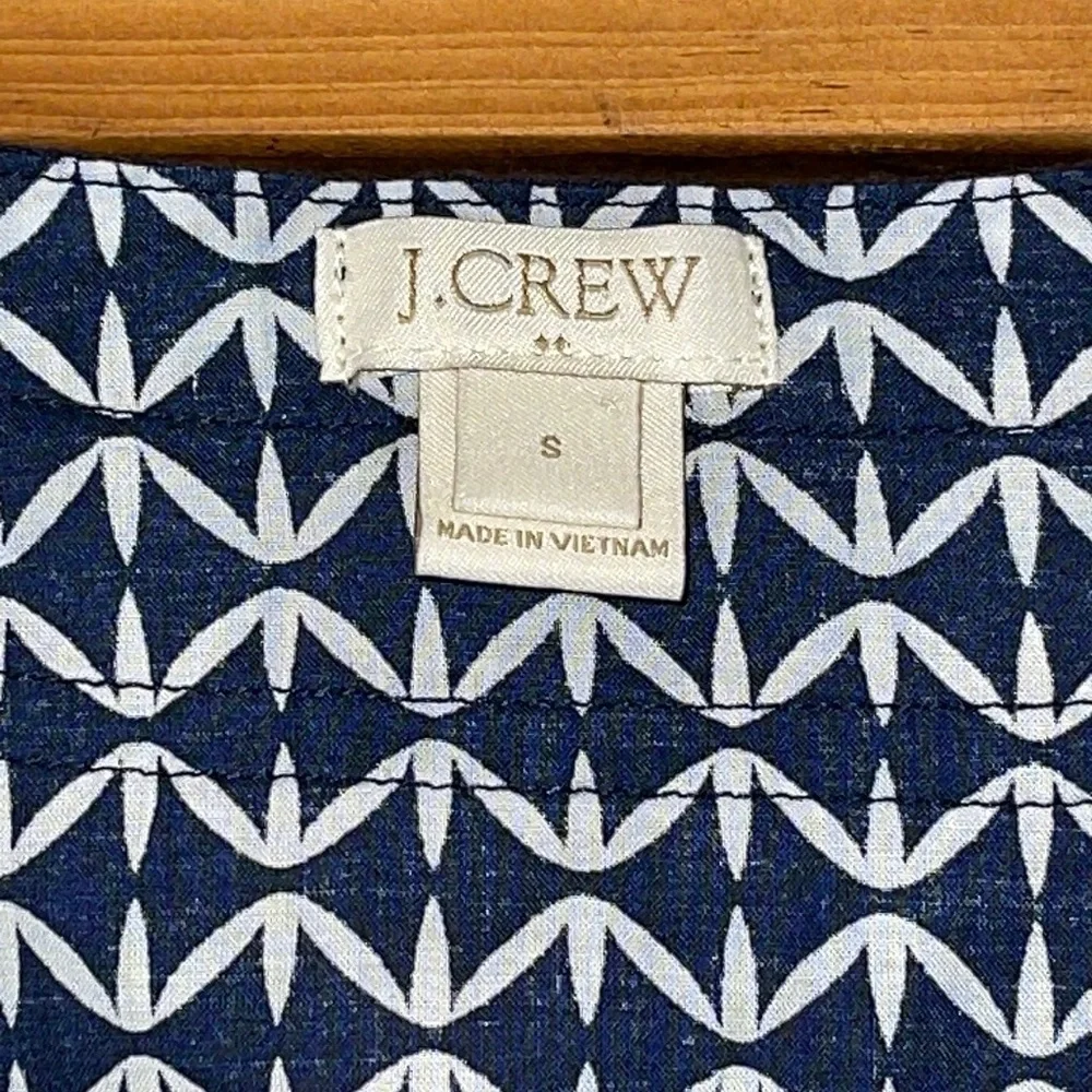 J. Crew Blue & White Cotton V Neck Tunic Sz. Small - Picture 6 of 9